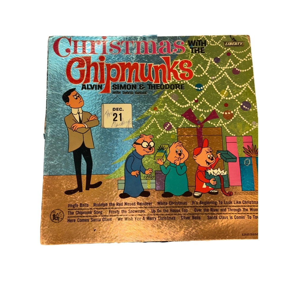 Christmas with the Chipmunks Vinyl LP Alvin Simon Theodore Liberty LRP-3256 Mono
